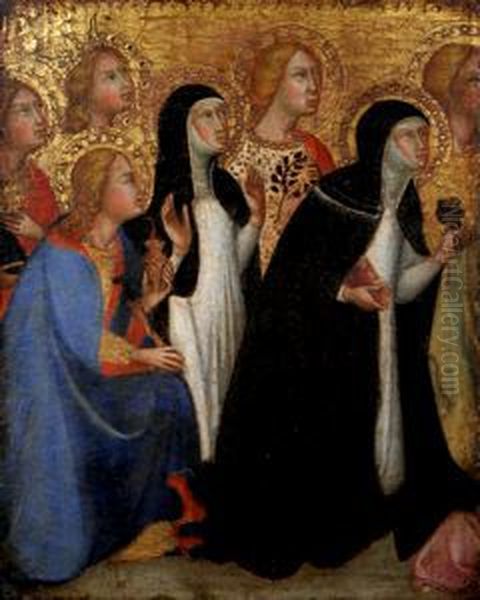 Seven Saints in Adoration Oil Painting by Bartolo di Fredi