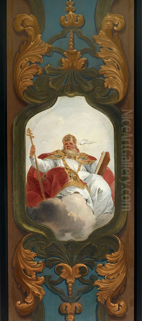Paus Gregorius de Grote, kerkvader Oil Painting by Jacob de Wit