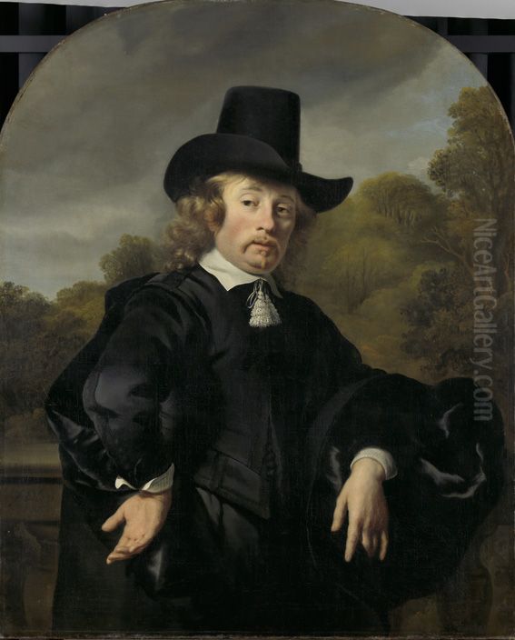 Roelof Meulenaer (1618/19-91), koopmansbode of postmeester op Antwerpen te Amsterdam Oil Painting by Ferdinand Bol