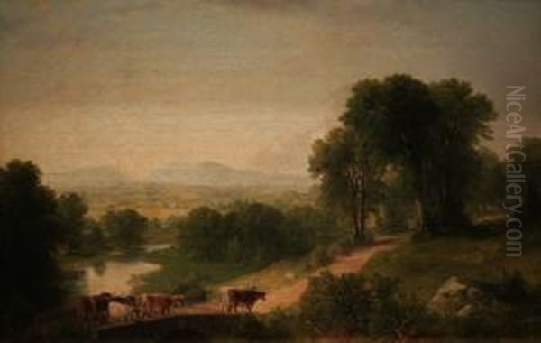 Landscape with Cattle Oil Painting by Asher Brown Durand