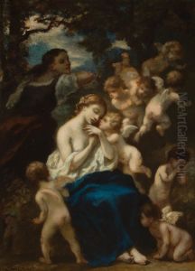 Een nimf met cupido's