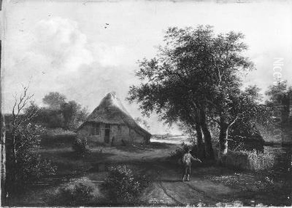 Landscape in the province of Gelderland Oil Painting by Jan Hulswit