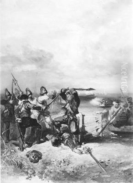 Anno 1573. De heldendaad van Jan Haring Oil Painting by Charles Rochussen