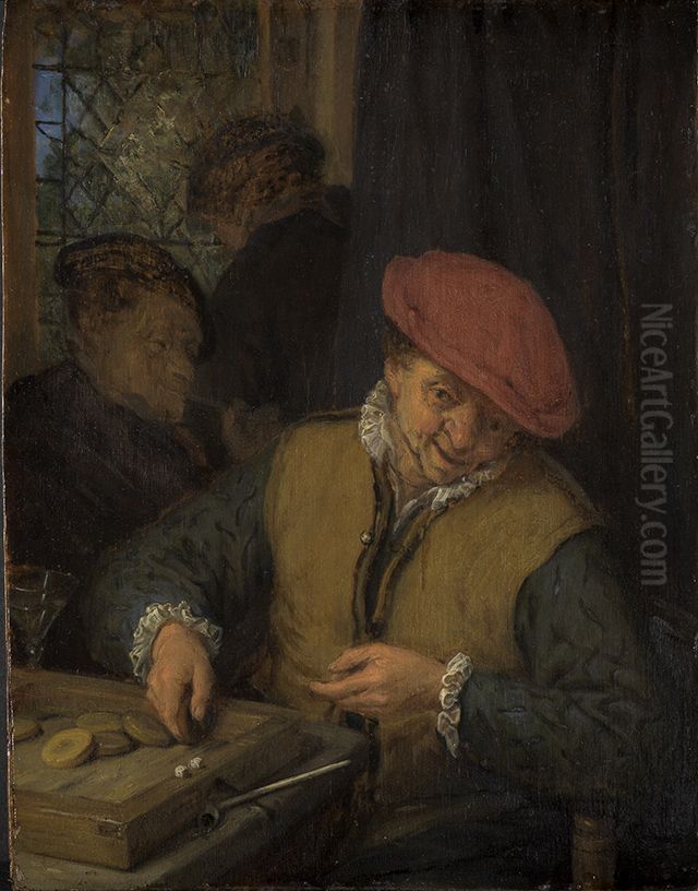Der Triktrakspieler Oil Painting by Adriaen van Ostade
