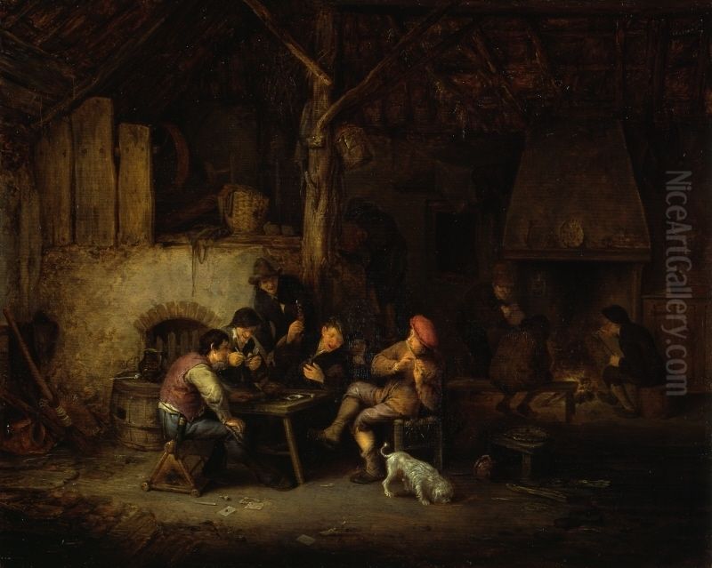 Peasants at an Inn Oil Painting by Adriaen van Ostade