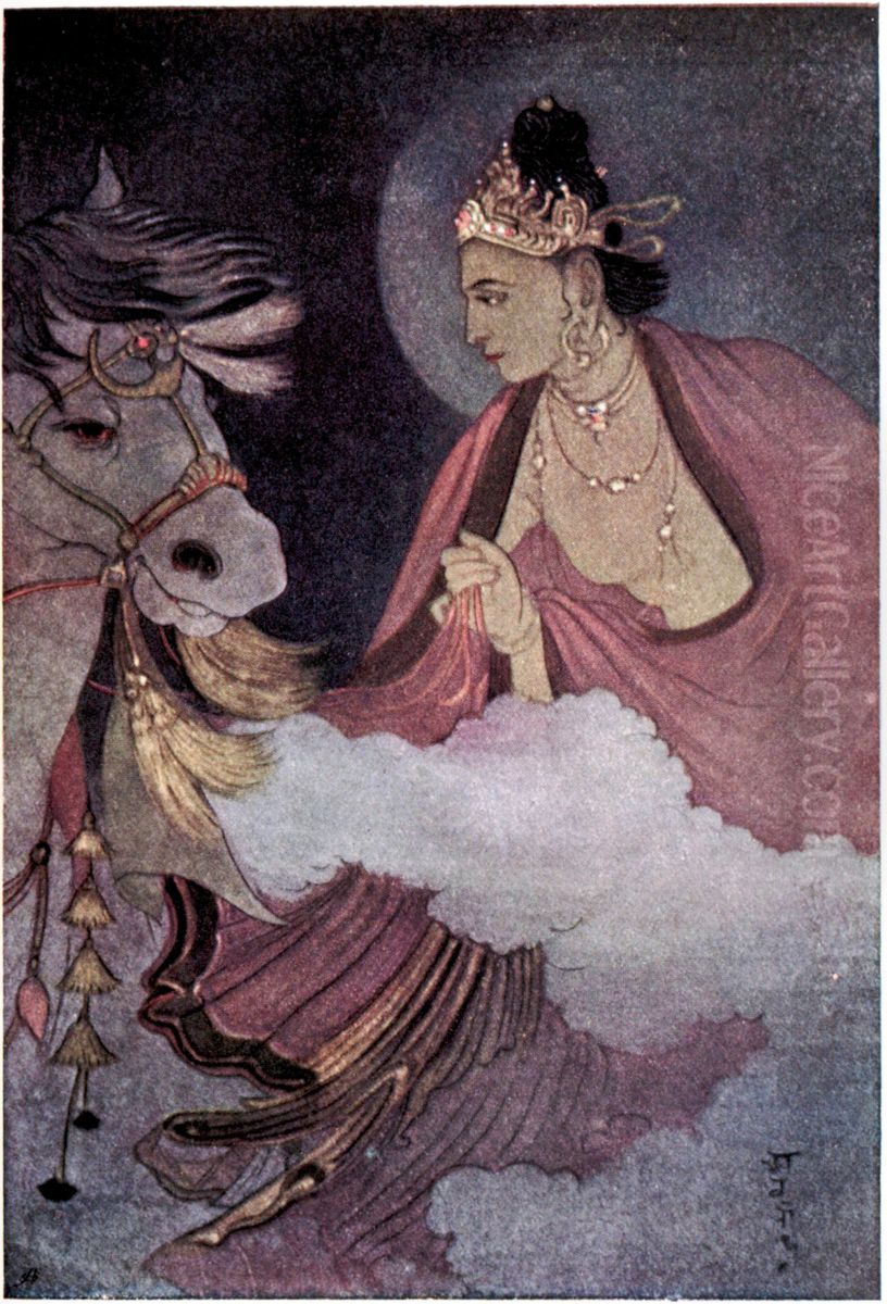 Departure of Prince Siddhartha Oil Painting by Abanindranath Tagore