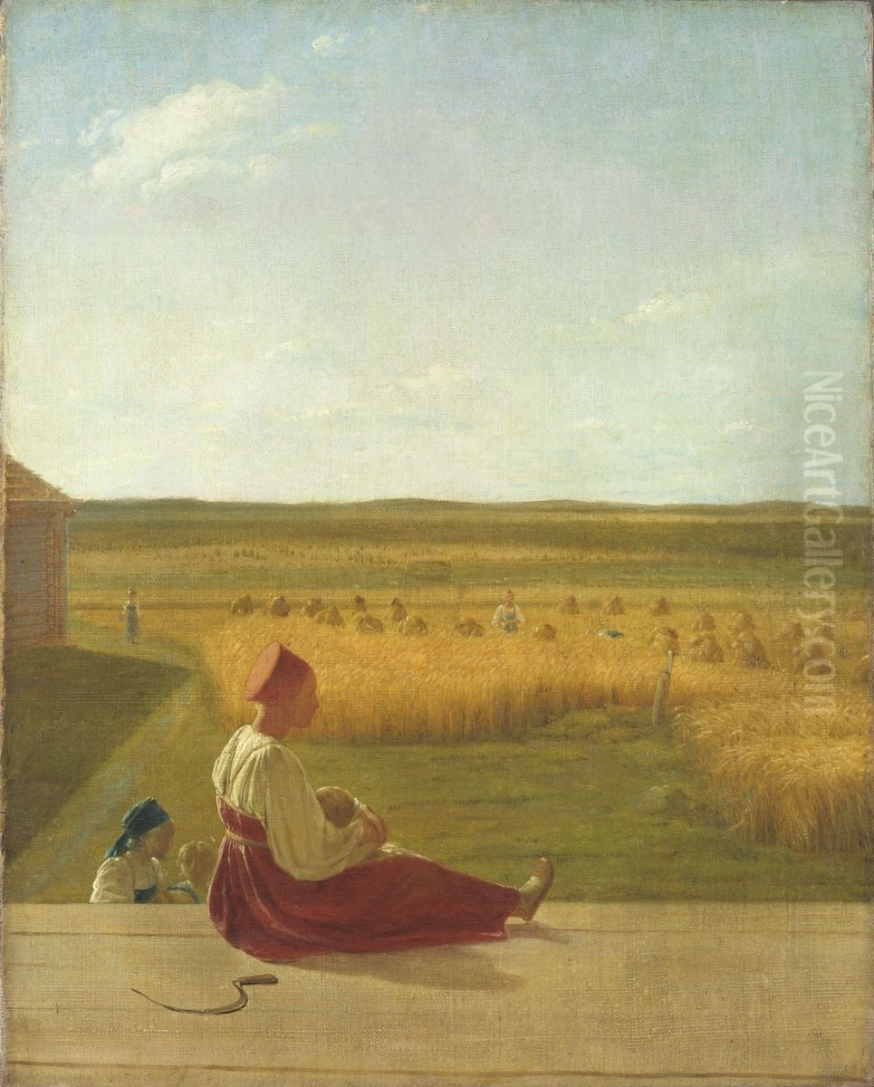 In the Harvest Field. Summer Oil Painting by Alexey Venetsianov