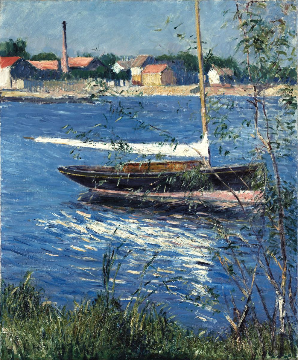 Boat moored on the Seine at Argenteuil Oil Painting by Gustave Caillebotte