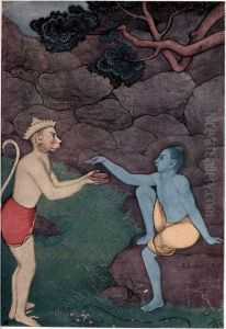 Rama sending his signet ring to Sita Rama sending his signet ring to Sita