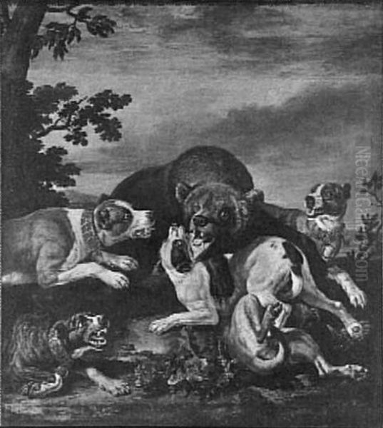 De berenjacht Oil Painting by David de Coninck