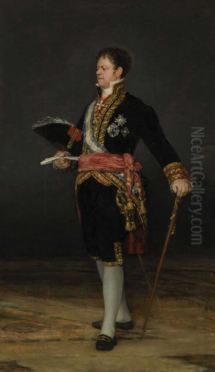 Portrait of the Duke of San Carlos Oil Painting by Francisco Goya Fuendetodos