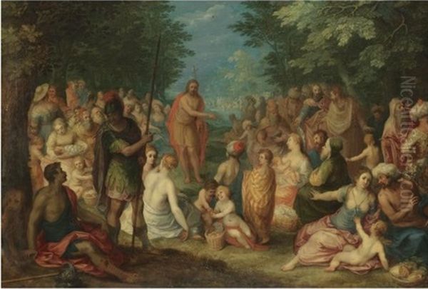 The preaching of St. John the Baptist Oil Painting by Hendrick van Balen the Elder