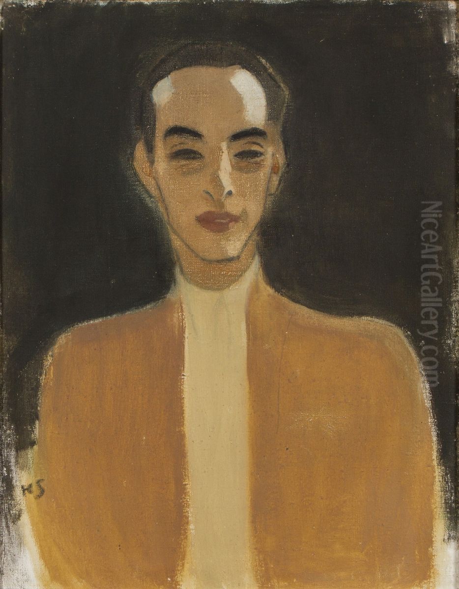 Skadespelaren, Matti Kiianlinna Oil Painting by Helene Schjerfbeck