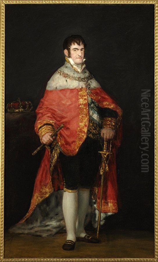 Retrato del rey Fernando VII Oil Painting by Francisco Goya Fuendetodos