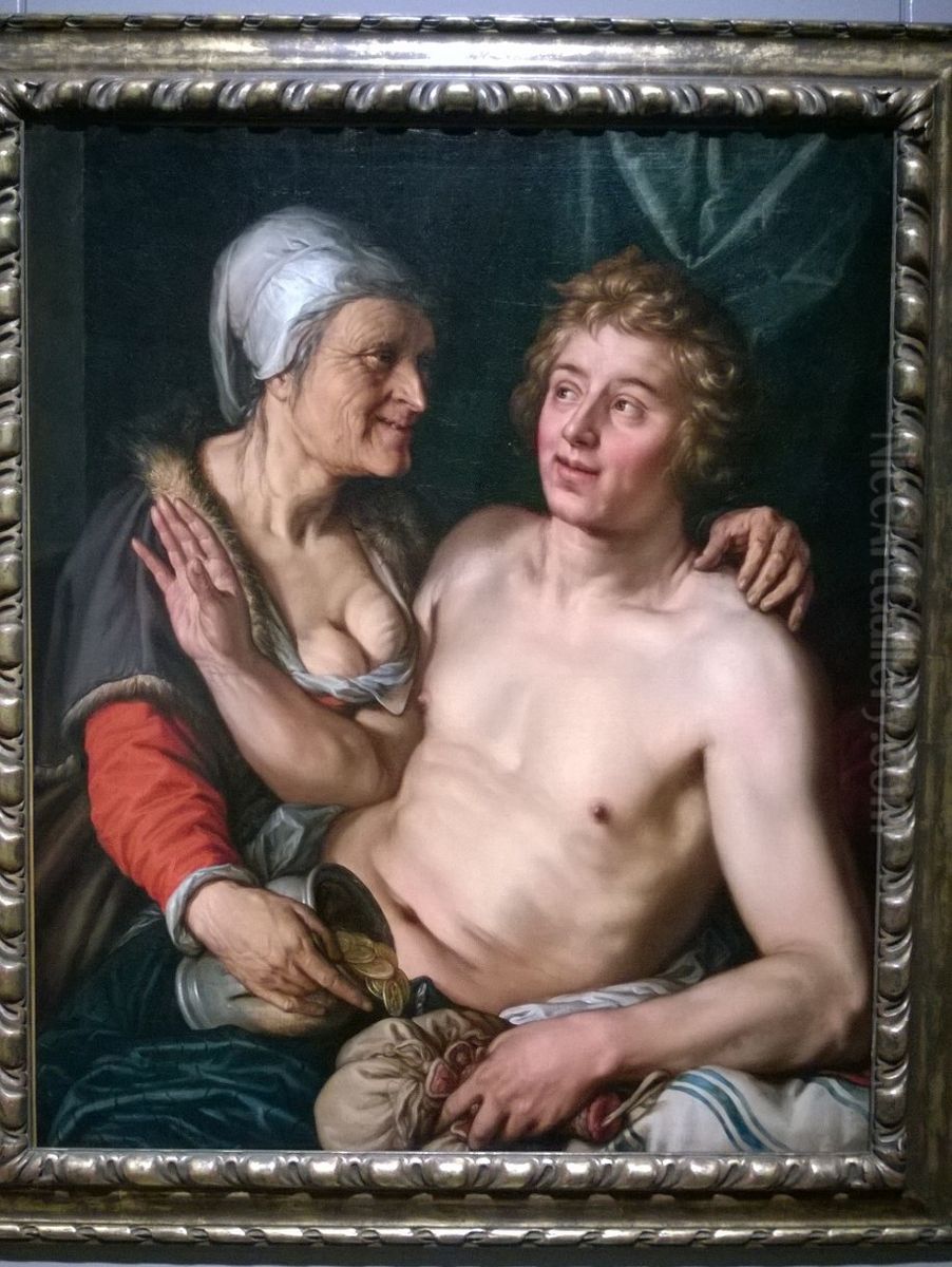 Ill-Matched Couple Oil Painting by Goltzius Hendrick