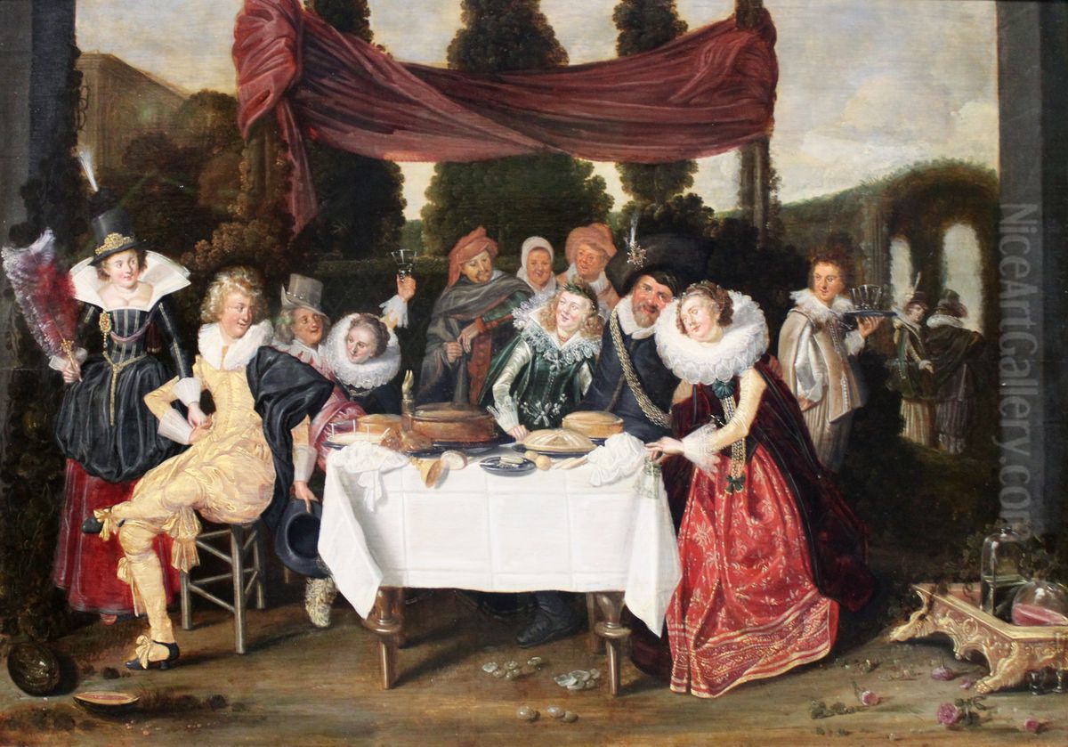 Merry Company Oil Painting by Dirck Hals