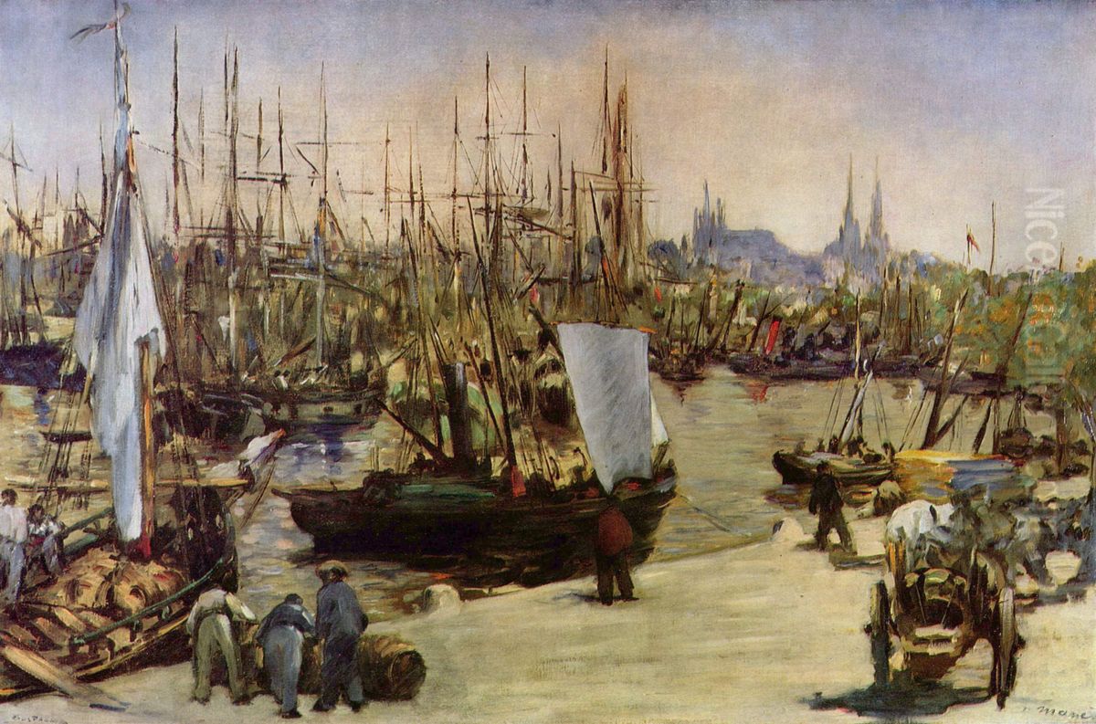 Hafen von Bordeaux Oil Painting by Edouard Manet