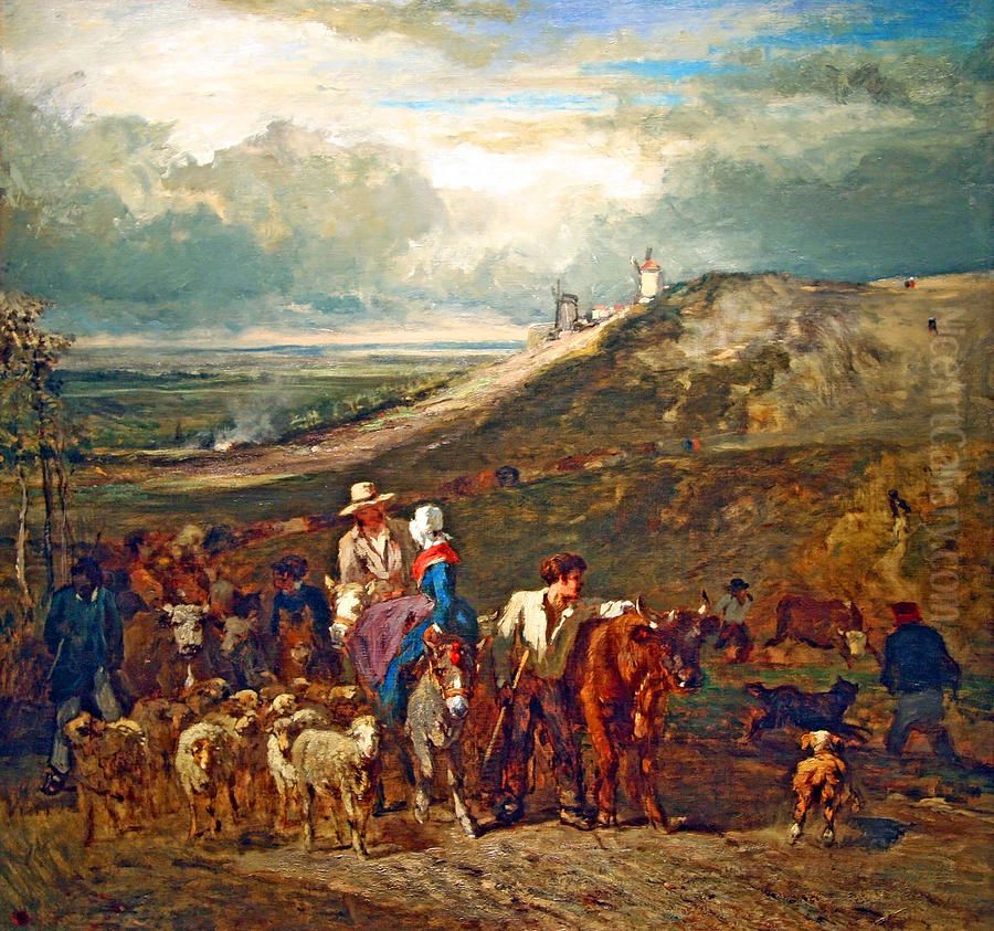 Pente de Montmartre Oil Painting by Constant Troyon