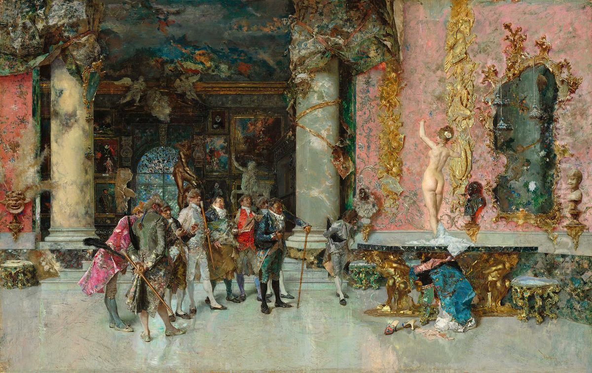 The Choice of a Model Oil Painting by Maria Fortuny Marsal