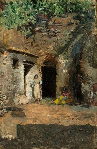 Gypsy Caves, Granada Oil Painting by Maria Fortuny Marsal