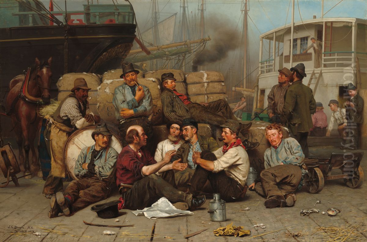 The Longshoremen's Noon Oil Painting by John George Brown