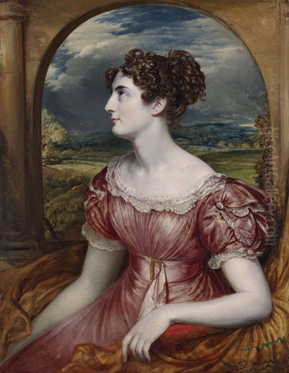 Miss Puxley Oil Painting by John Linnell