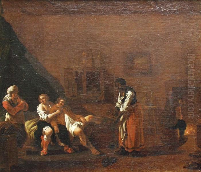 Brothel scene Oil Painting by Andries Both