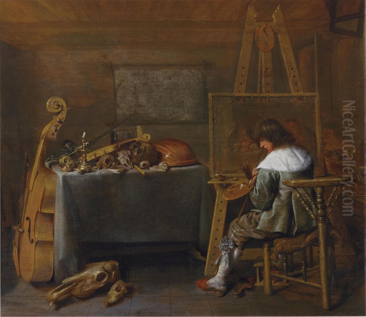 Painter in his studio Oil Painting by Jan Miense Molenaer