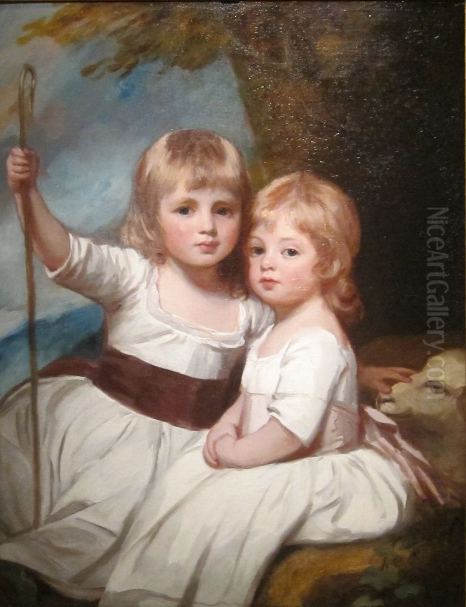 Mary and Louisa Kent Oil Painting by George Romney