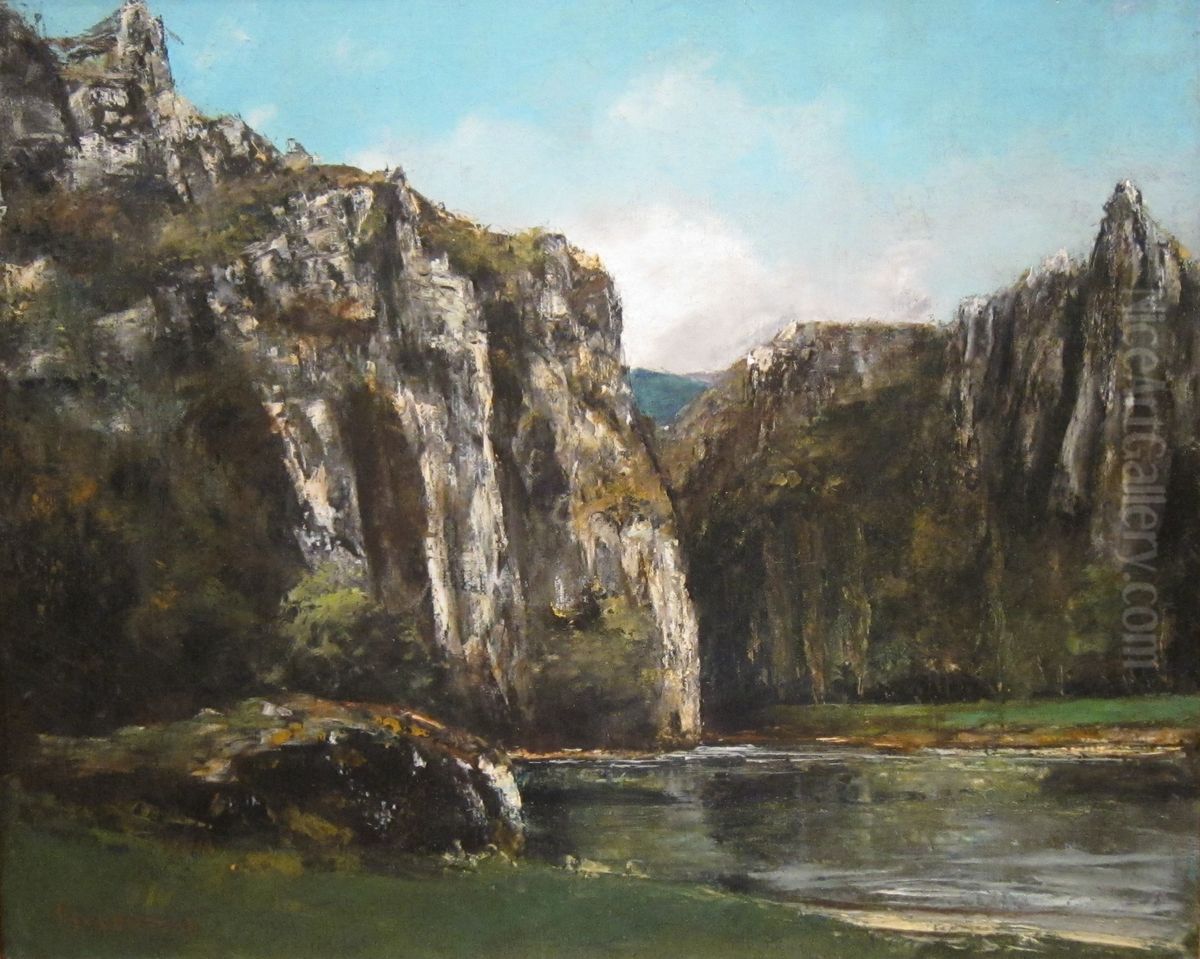A Gorge in the Jura Oil Painting by Gustave Courbet