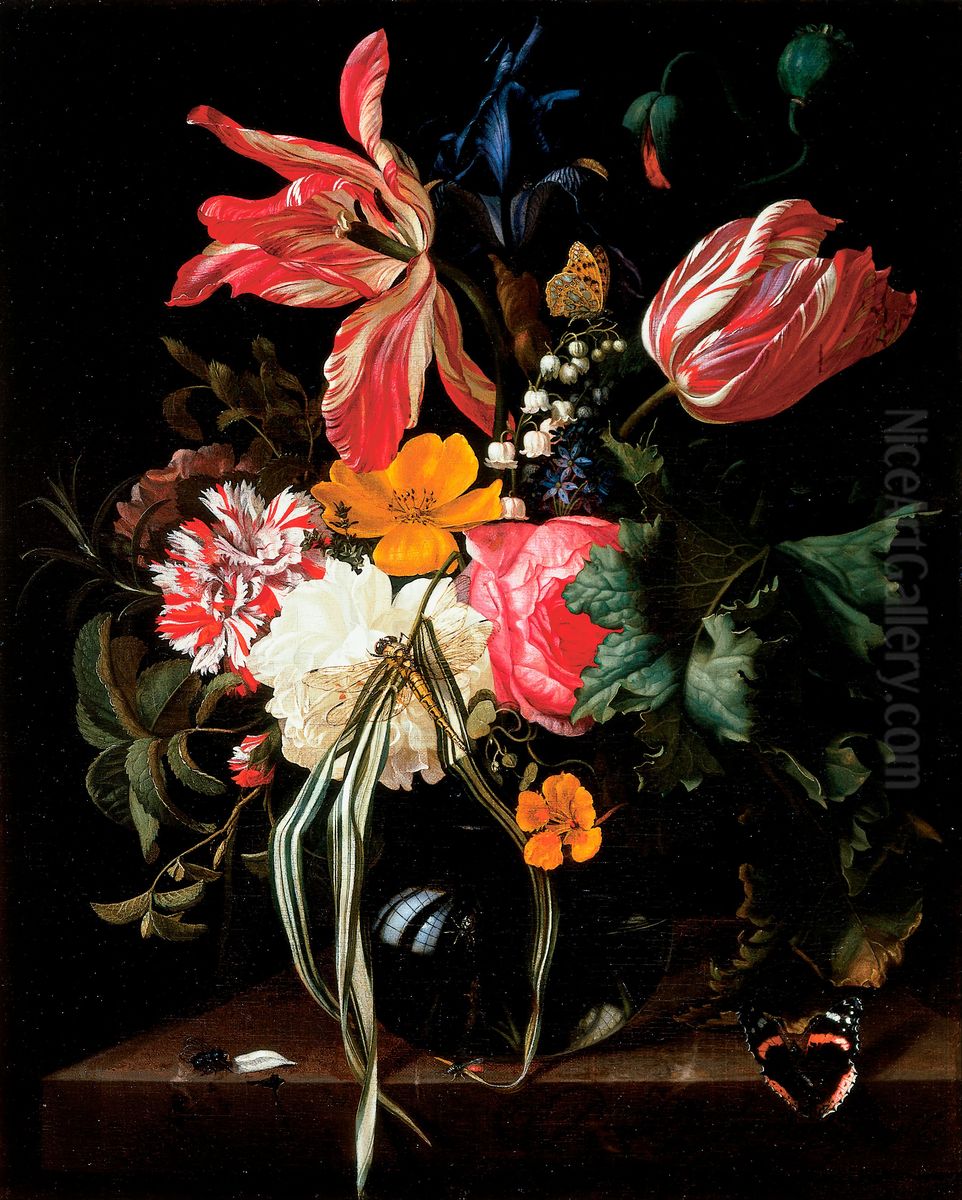 Flower Still Life Oil Painting by Maria van Oosterwijck