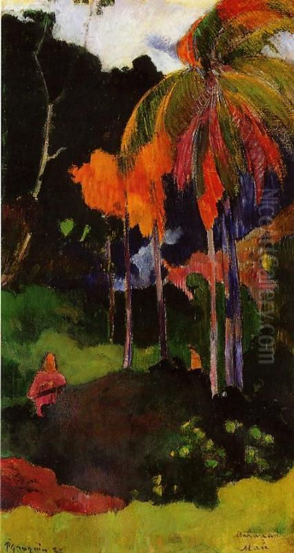 Food Day I Oil Painting by Paul Gauguin