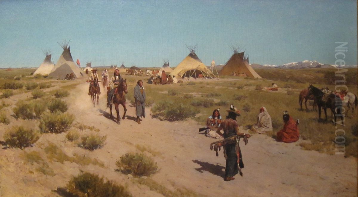 Hunting Camp on the Plains Oil Painting by Henry Farny