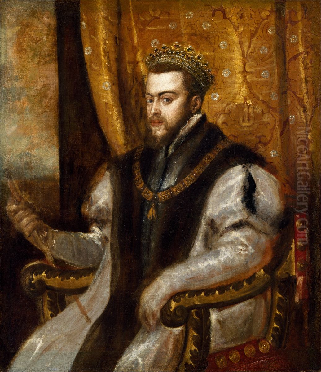 King Philip II of Spain Oil Painting by Titian