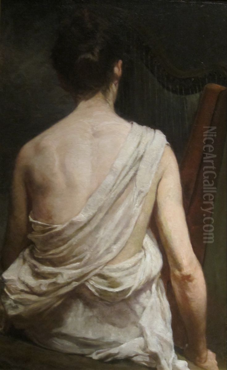 Woman with a Harp Oil Painting by Elizabeth Nourse