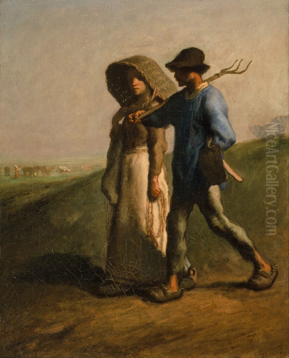 Going to Work Oil Painting by Jean-Francois Millet