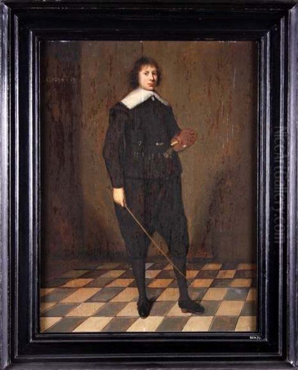 Self-portrait (full-length) Oil Painting by Jan de Stomme