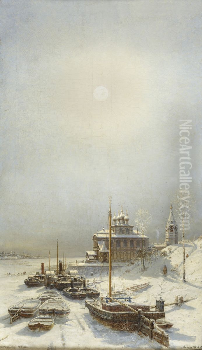 <<Zima vBorisoglebske>> Oil Painting by Alexey Bogolyubov