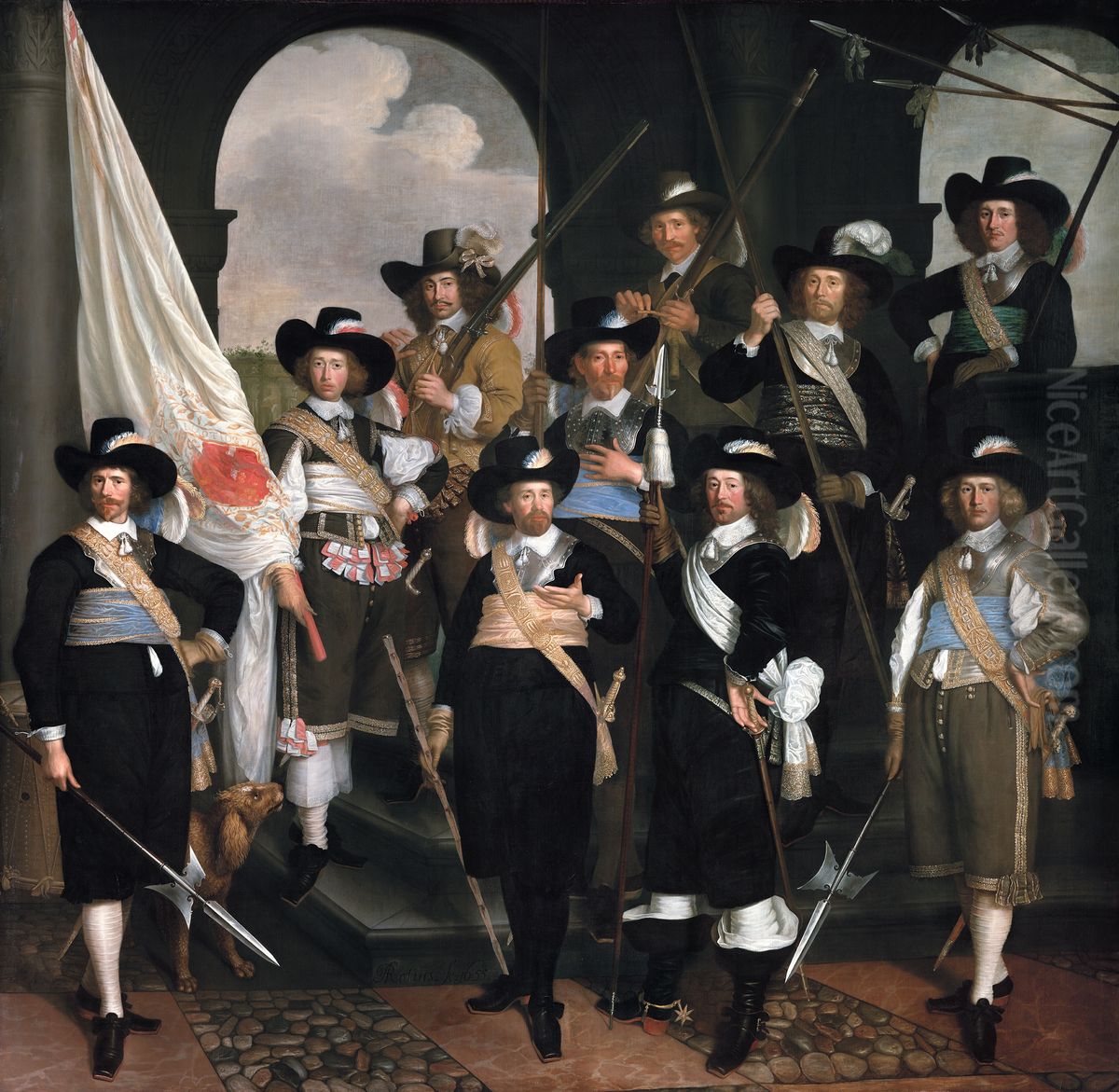 The company of captain Claes Willemsz. Jager Oil Painting by Jan Albertsz Rotius