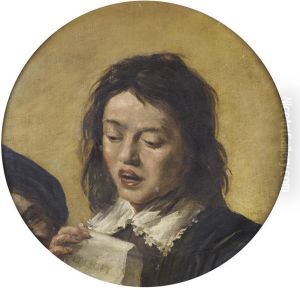 Portrait of a boy singing