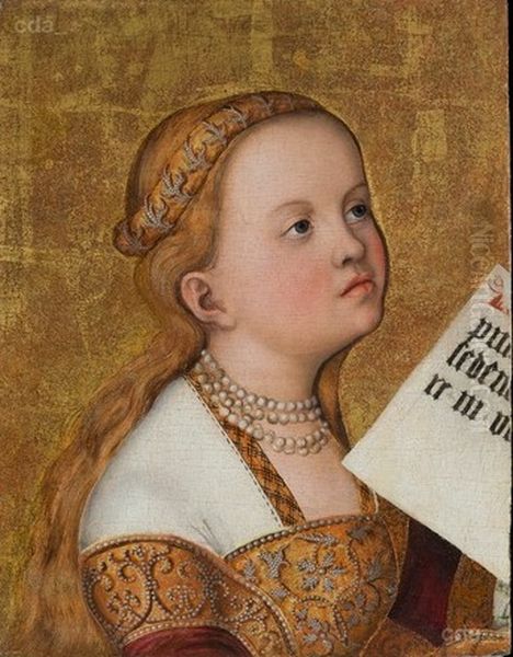 Oltarz praskiPostac swietej (Apollonia?) Oil Painting by Lucas Cranach the Elder