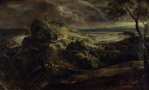 Landschaft mit dem Schiffbruch des Paulus
