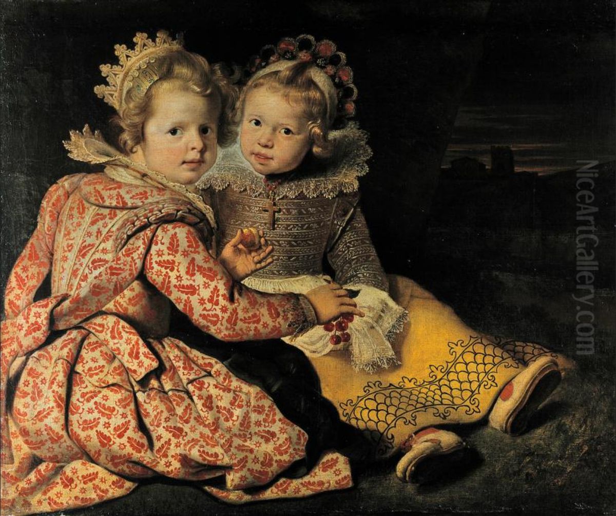 Magdalena (born 1618) and Jan-Baptiste de Vos (born 1619), the Children of the Painter Oil Painting by Cornelis De Vos