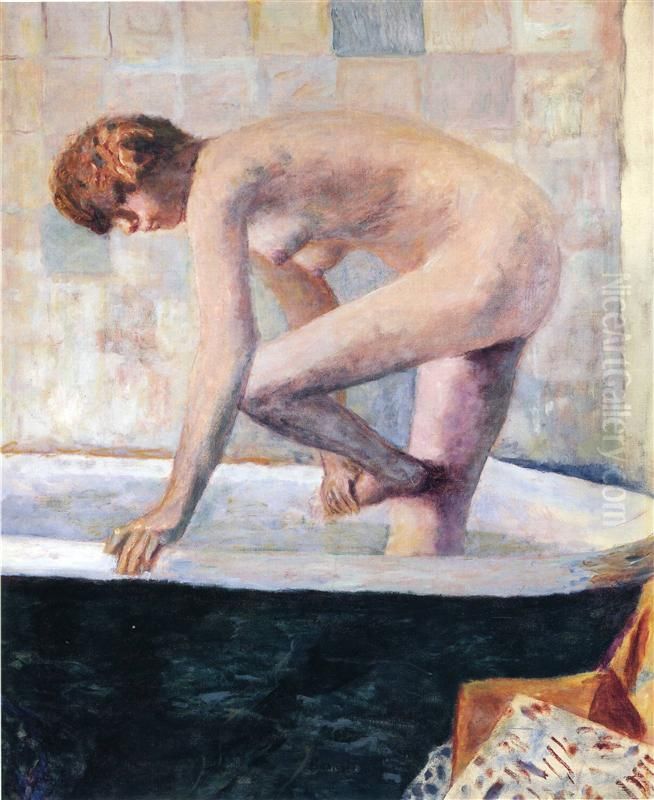 Nude Washing Feet in a Bathtub Oil Painting by Pierre Bonnard