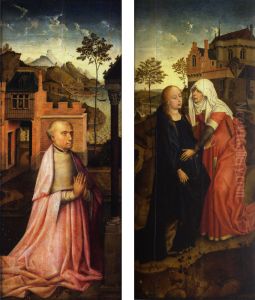 La Visitacio amb comitent. Taules laterals del Triptic de l'Anunciacio