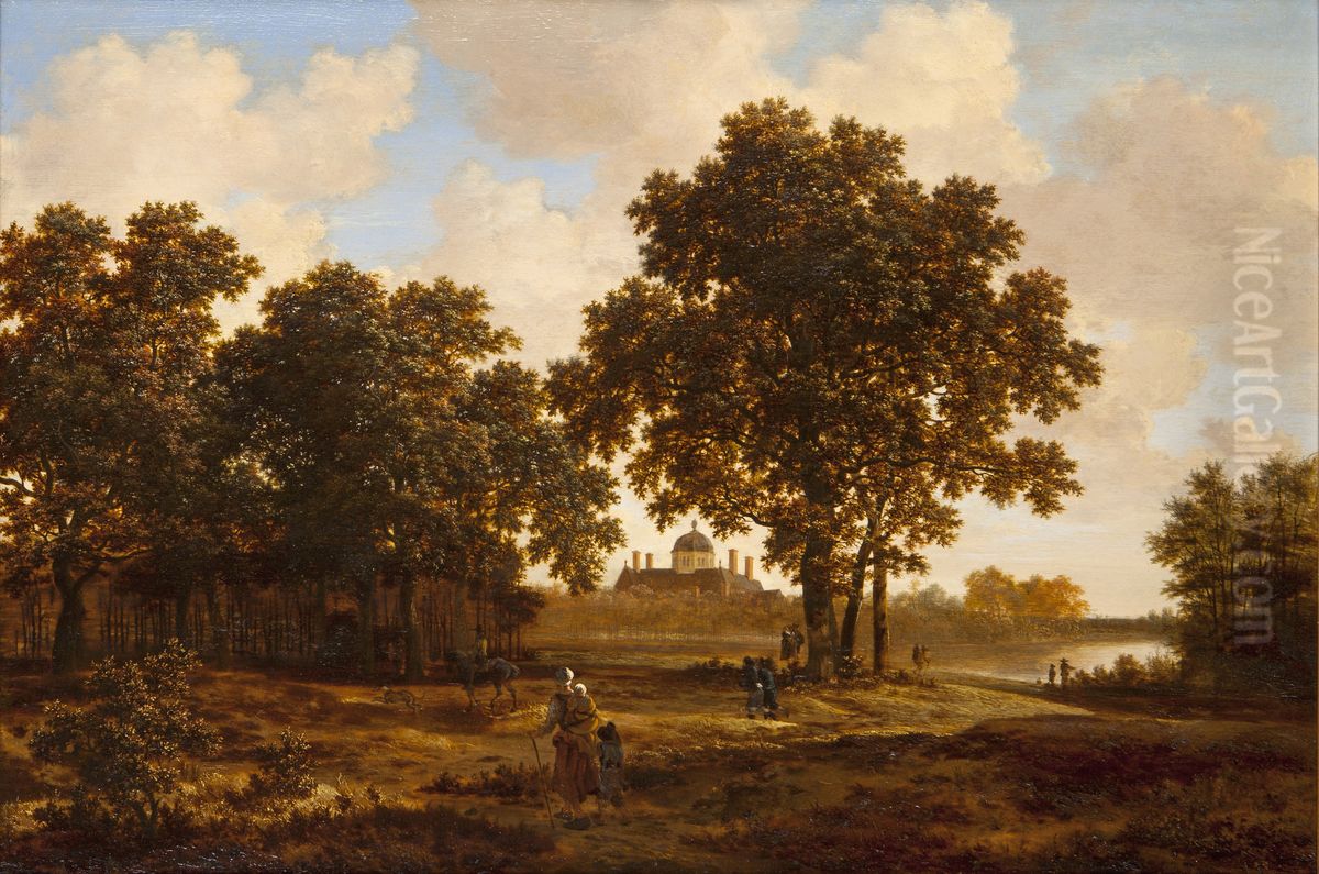 Het Haagse Bos met gezicht op Paleis Huis ten Bosch Oil Painting by Joris van der Haagen or Hagen