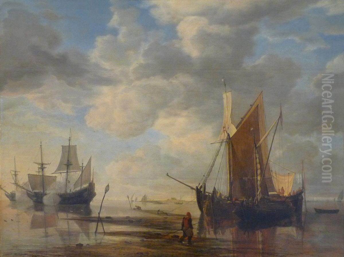 Maree basse Oil Painting by Simon De Vlieger