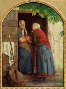 Two women talking