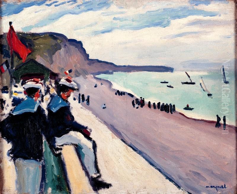 Fecamp Beach Oil Painting by Albert Marquet
