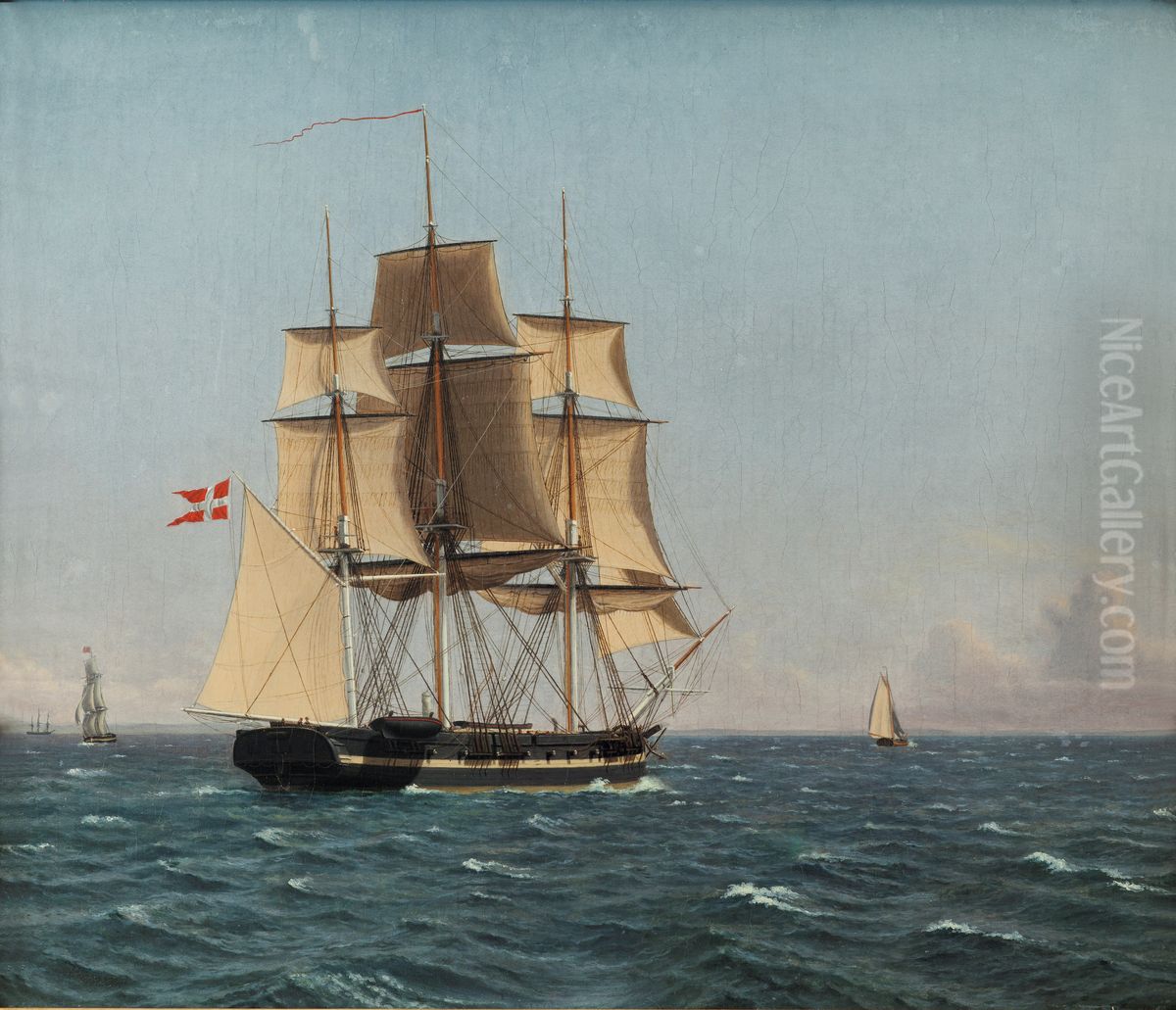 The Corvette Najaden under Sail Oil Painting by Christoffer Wilhelm Eckersberg